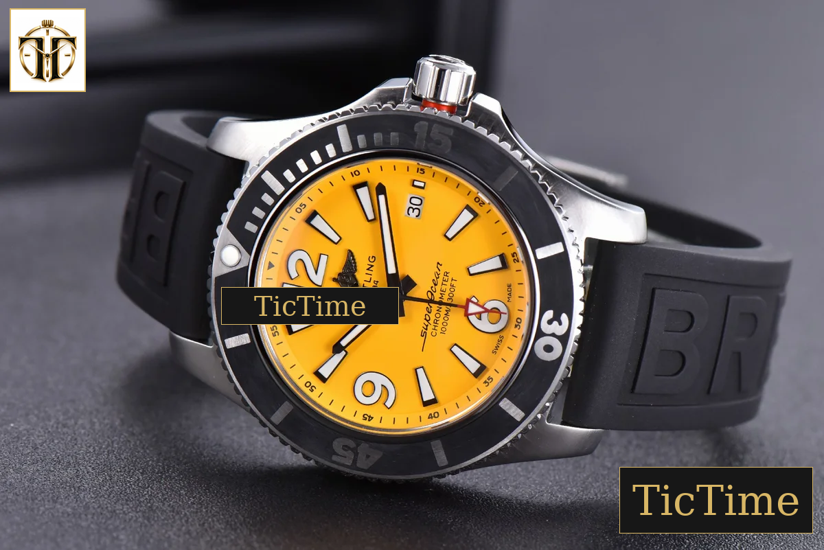 Superocean Automatic 44mm TF Yellow Dial Black Rubber Strap A2824 — foto 12