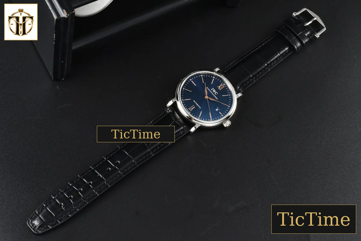 Portofino Automatic 40mm ZF Blue Dial RG Hands Black Croc Strap A9019 — foto 12