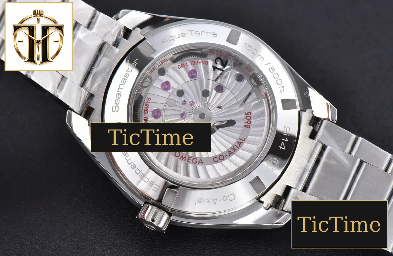 Aqua Terra 150M GMT VSF Black Textured Dial SS Bracelet A8605 — foto 16