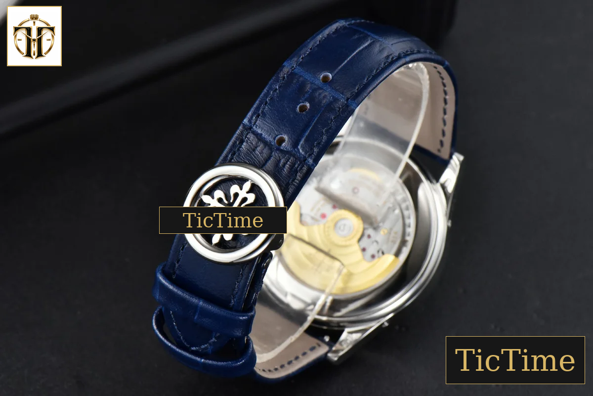 Complications 5396 38.5mm ZF Blue Dial Moonphase Stick Markers Black Leather Strap MY9015 — foto 24