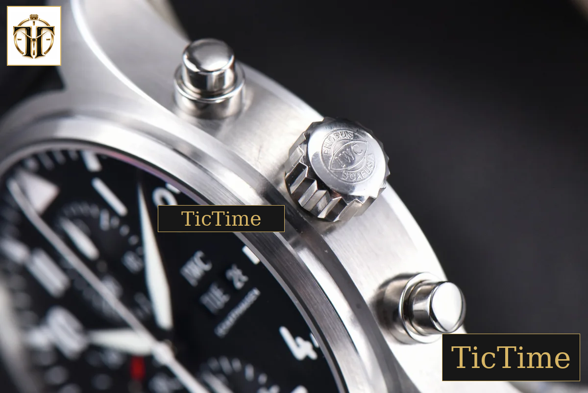 Pilot Chrono Spitfire IW377709 43mm ZF Black Dial Black Leather Strap A7750 — foto 13
