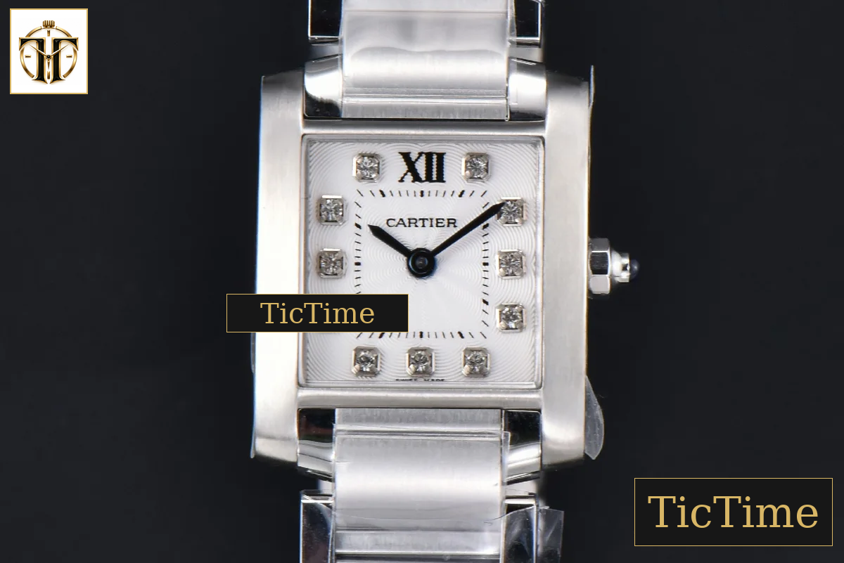 Tank Francaise Small 25.7mmx21.2mm 8848F Diamond Marker SS Bracelet Quartz — foto 2