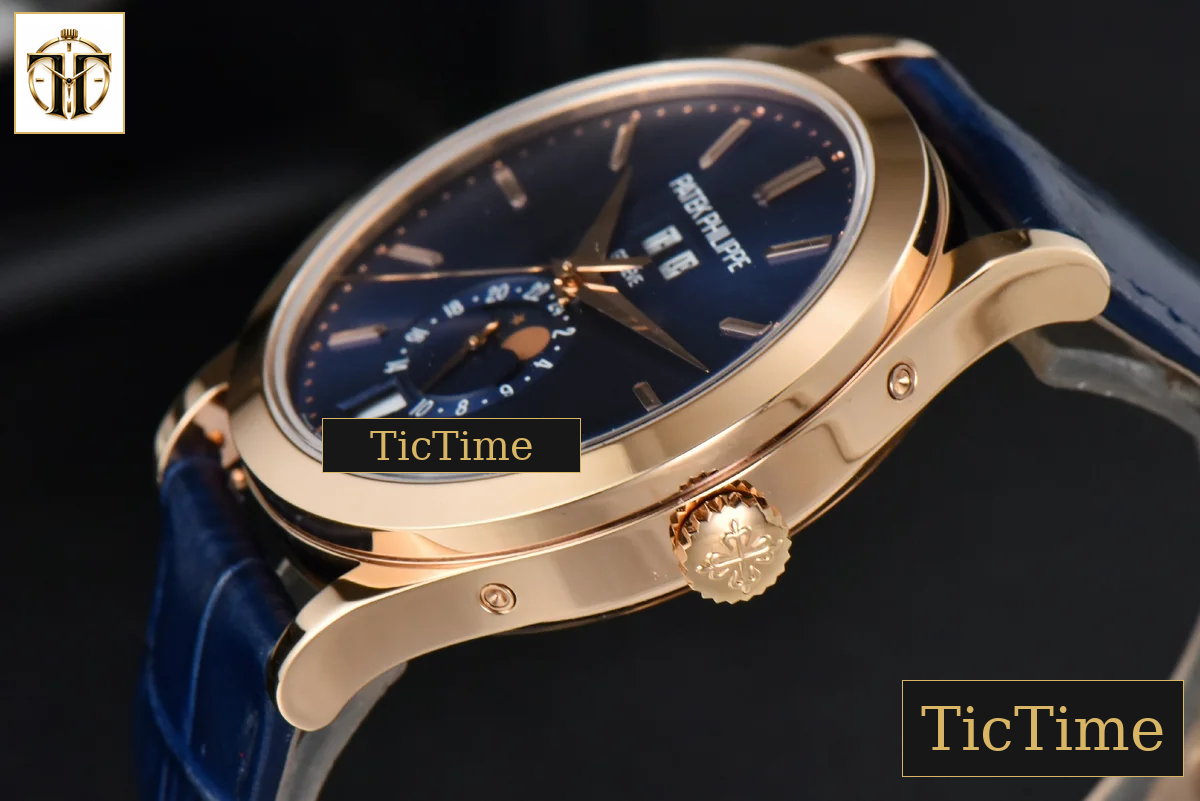Annual Calendar Moonphase 5396 38.5mm ZF RG Blue Stick Dial Blue Leather Strap MY9015 — foto 10