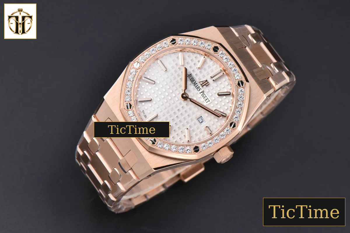 Royal Oak Ladies 67651OR 33mm ZF RG Diamond White Dial RG Bracelet Quartz — foto 4