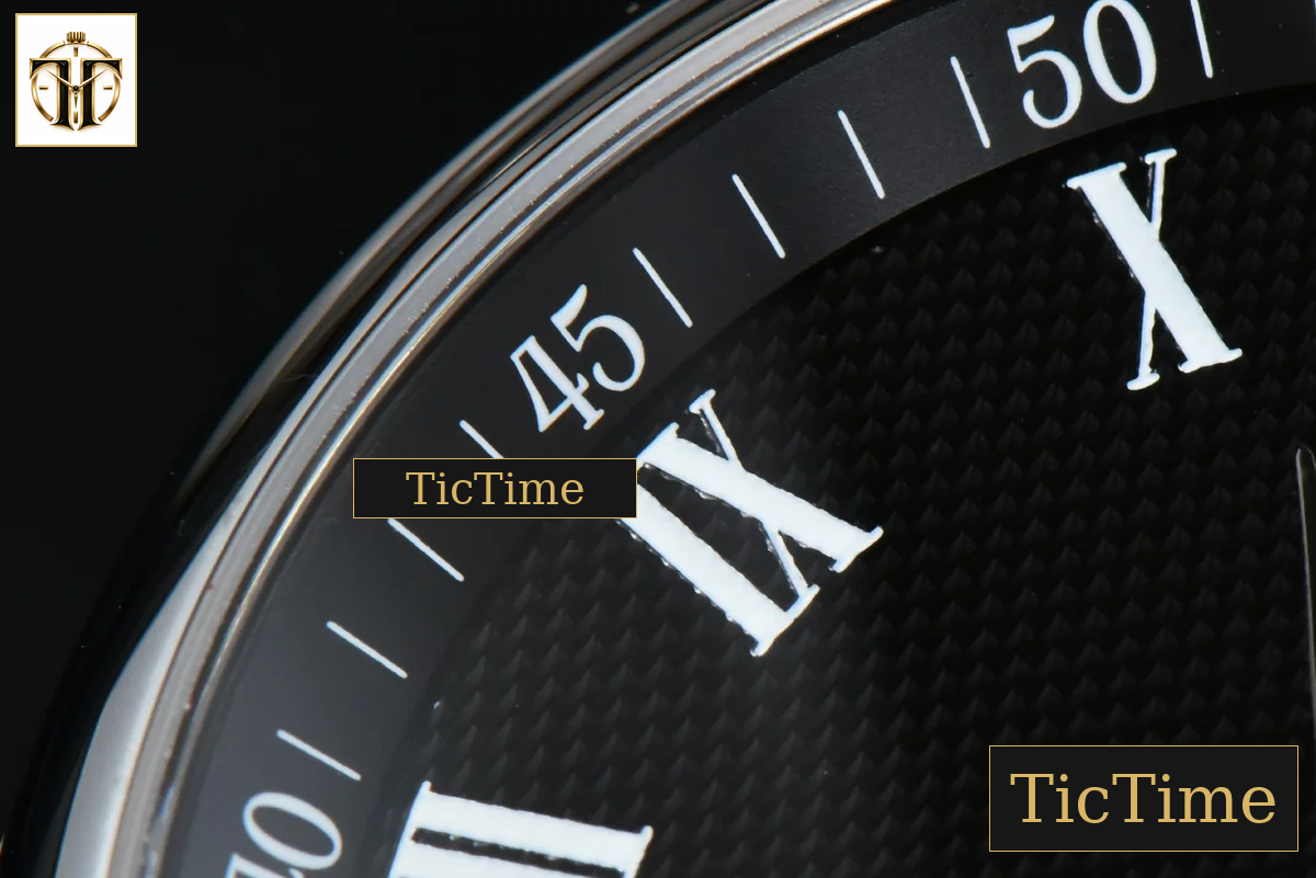 Master Moonphase 40mm GF Black Dial Roma Marker Black Leather Strap A899 — foto 6