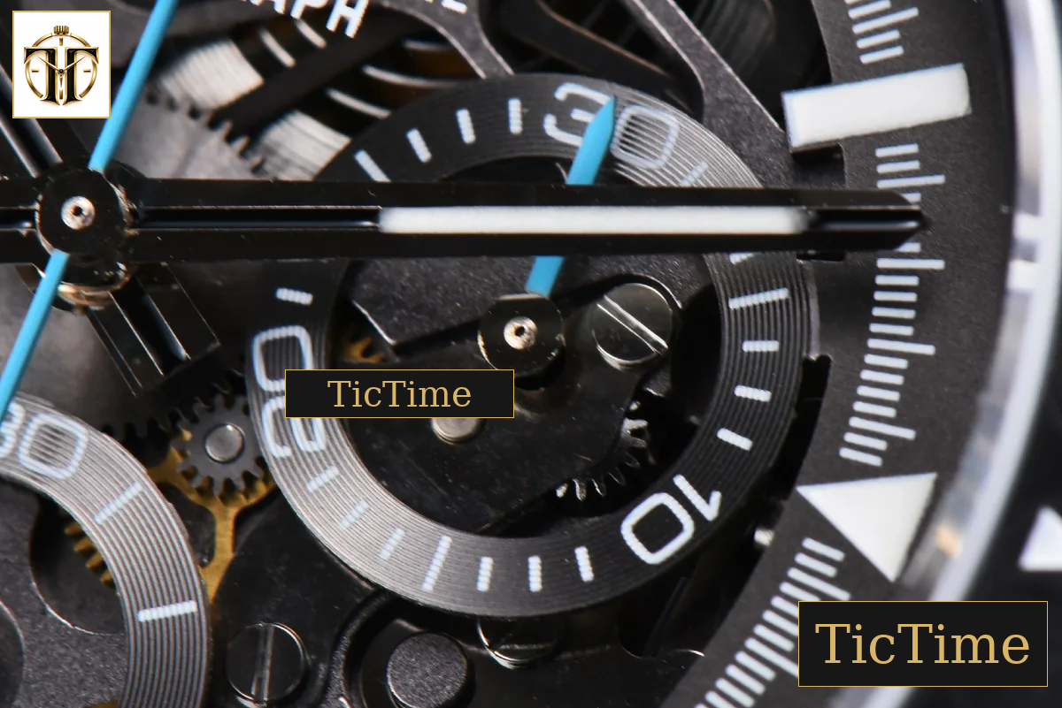 Daytona Montoya Carbon Fiber 40mm DIWF Skeleton Dial Blue Nylon Strap 4130 — foto 8