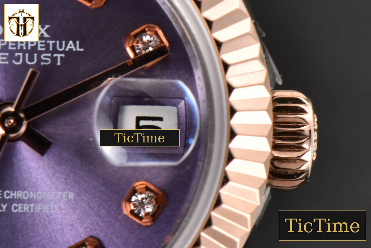 DateJust Ladies 28mm WF RG/SS Purple Dial Diamond Marker Jubilee Bracelet A2236 — foto 10