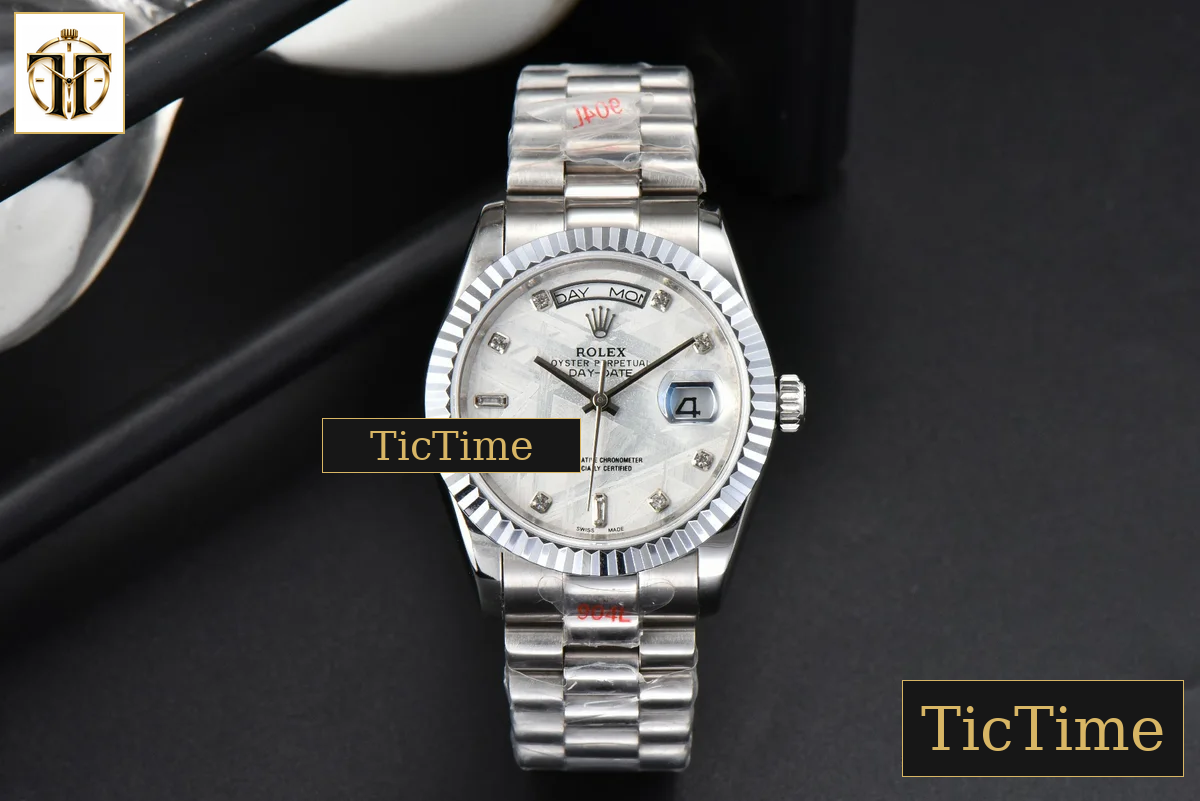 DayDate 36mm GMF SS Meteorite Dial Diamond Marker SS Bracelet A3235 — foto 3