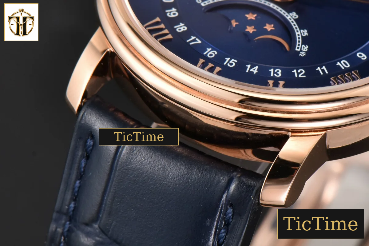 Villeret Complicated Function 6654 40mm OMF RG Blue Dial Black Leather Strap V3 A6654 — foto 9