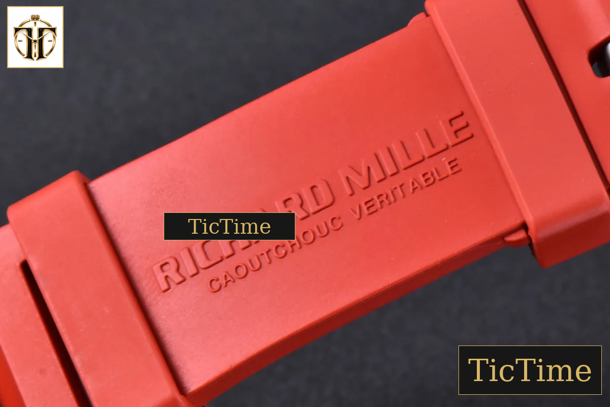 RM035-02 42mm T+F Black Forged Carbon Skeleton Dial Red Crown Red Rubber Strap RMUL2 — foto 21