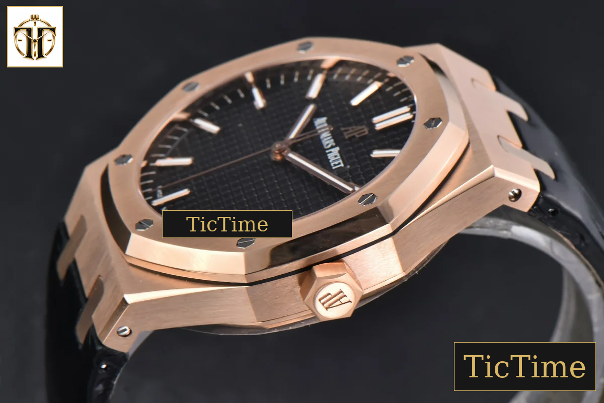 Royal Oak 15500 41mm APSF RG Black Textured Dial Black Leather Strap SA4302 — foto 10