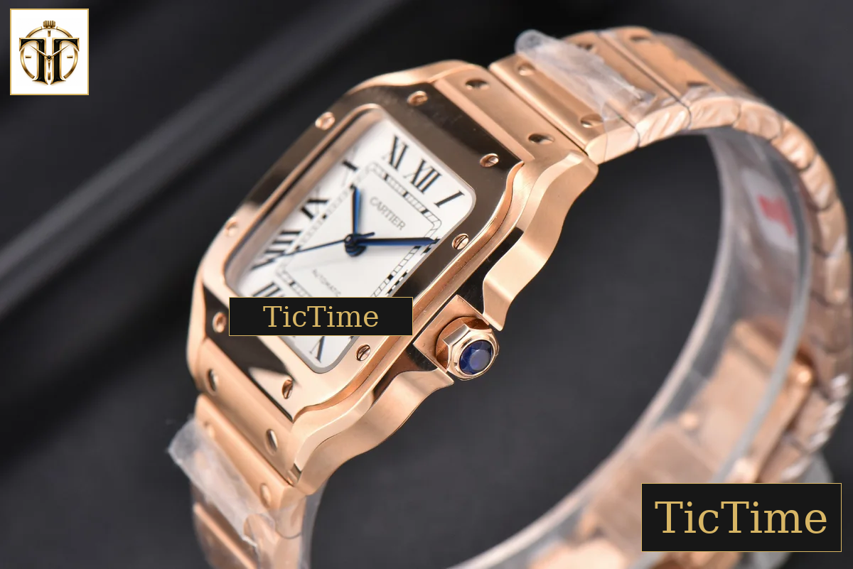 Santos de Cartier Medium 35mm BVF RG White Dial RG Bracelet Miyota 9039 — foto 10