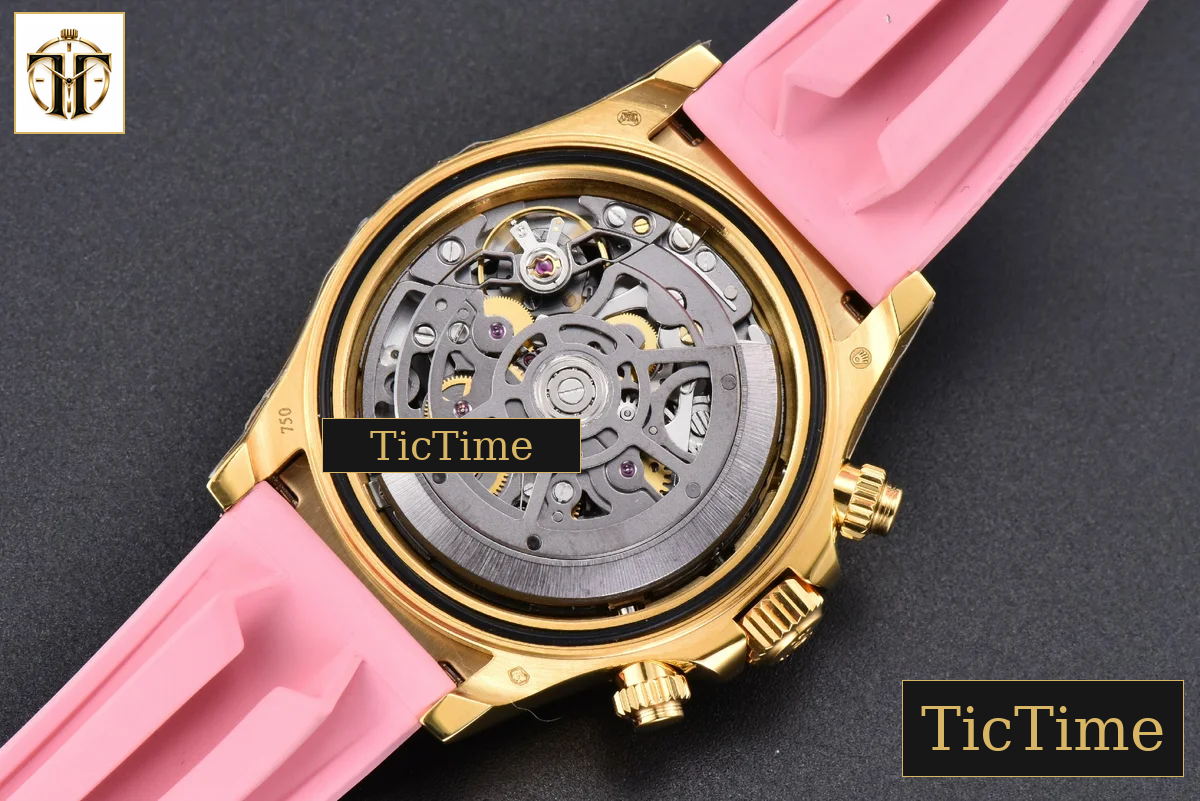 Blaken Daytona 40mm GETF PVD RG Carbon Skeleton Dial Pink Rubber Strap SA4130 — foto 26