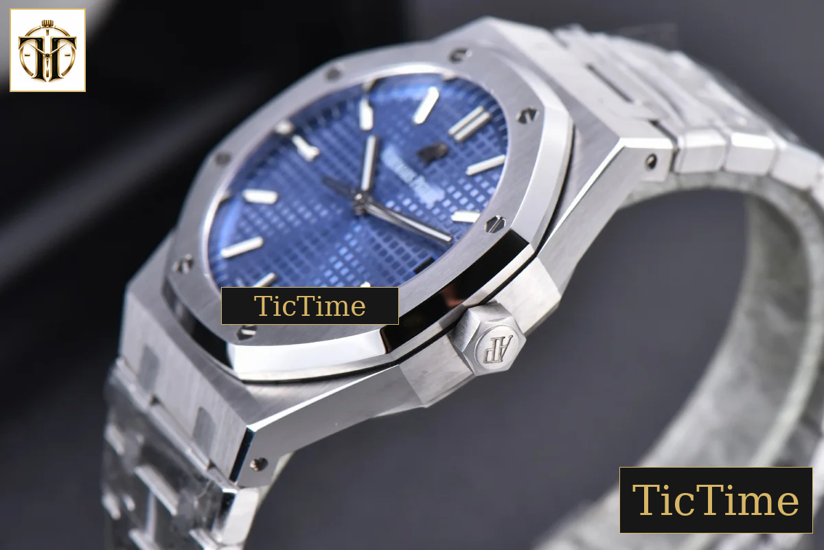 Royal Oak 15500 41mm OMF Blue Textured Dial SS Bracelet V2 Miyota 9015 — foto 10