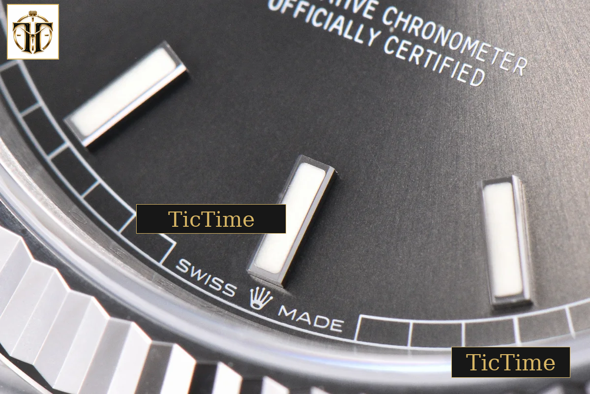 DayDate Weighted 40mm VSF Gray Dial Lume Marker President Bracelet DD3255 — foto 10