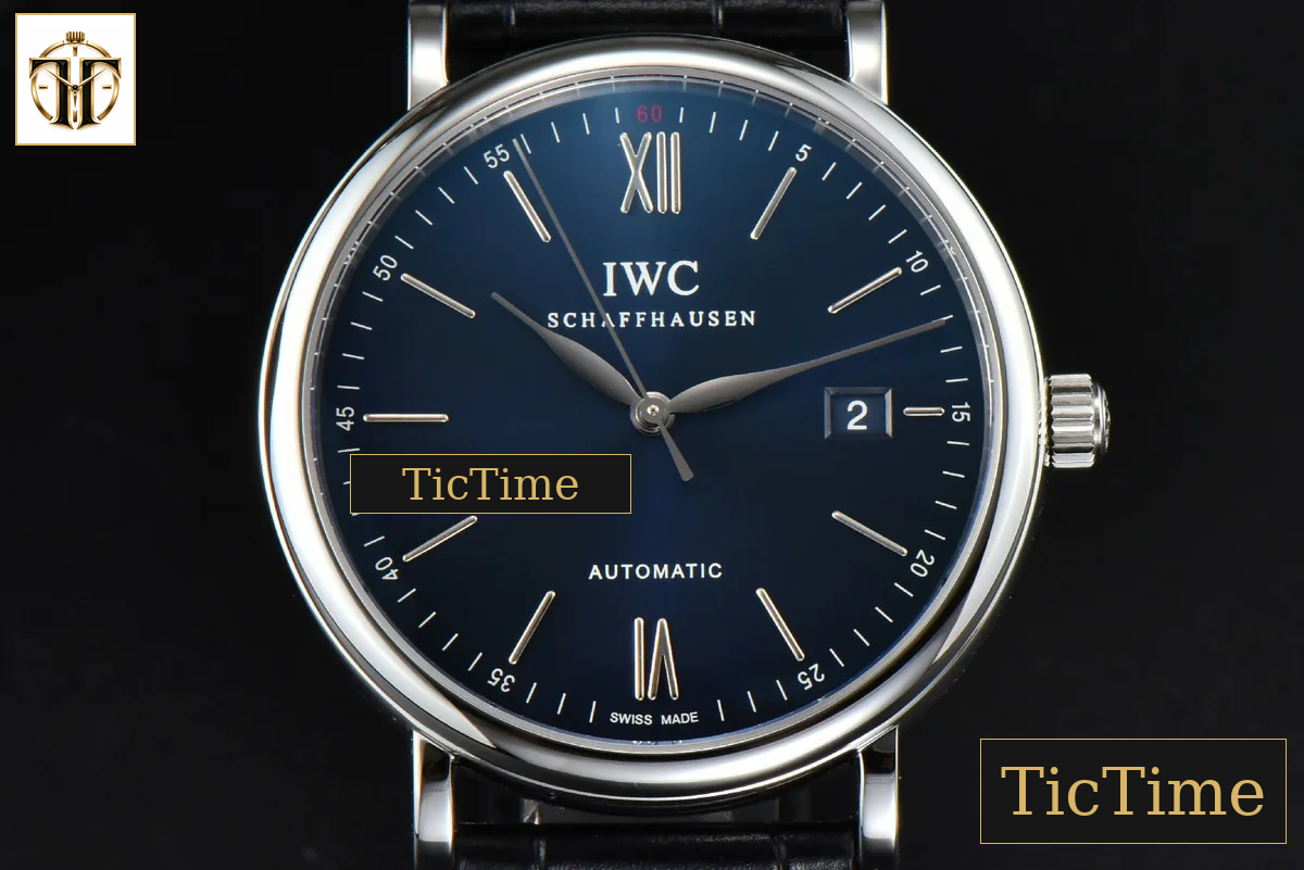Portofino Automatic 40mm ZF Blue Dial Silver Hands Black Croc Strap A9019 — foto 2