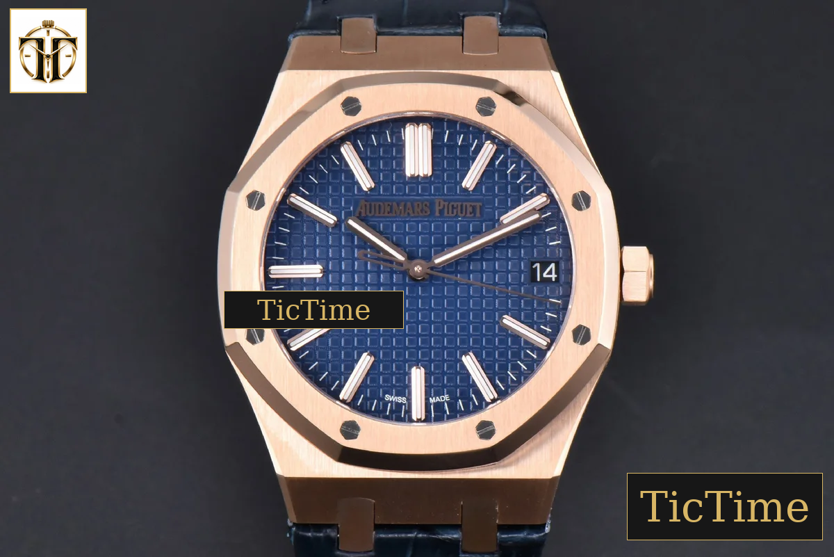 Royal Oak “50th Anniversary” 15510 41mm APSF RG Blue Dial Leather Strap V2 Free Sprung SA4302 — foto 2