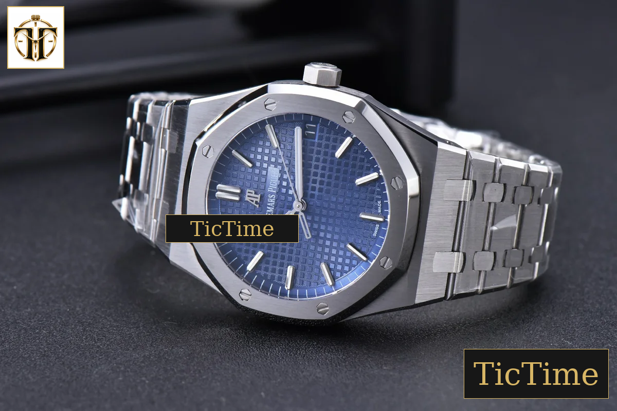 Royal Oak 15500 41mm OMF Blue Textured Dial SS Bracelet V2 Miyota 9015 — foto 12