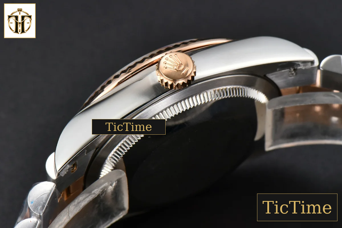 DateJust 36mm BPF RG/SS Fluted Bezel Silver Plam Dial Jubilee Bracelet A2824 — foto 15