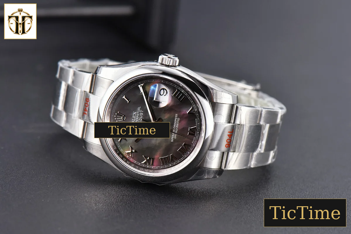DateJust 36mm GMF SS Smooth Bezel Gray MOP Dial Roma Marker Oyster Bracelet VR3235 — foto 16