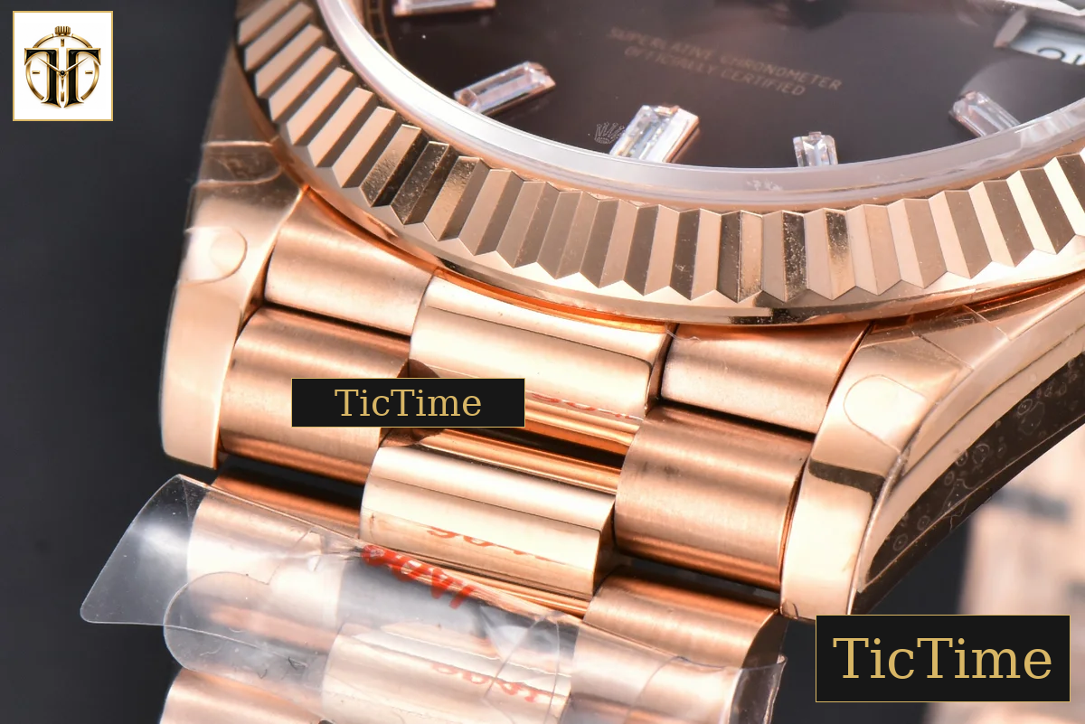 DayDate 40mm GMF RG Brown Dial Diamond Marker President Bracelet A3235 — foto 11