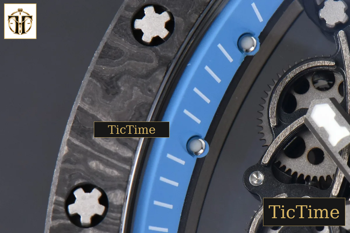 NTPT RM055 42mm RMF Blue Skeleton Dial White Rubber Strap RMUL2 — foto 6