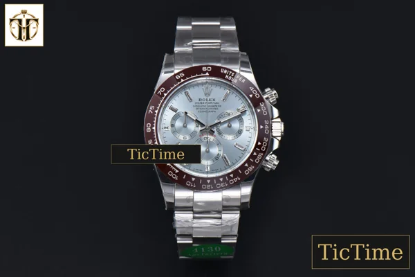 Foto frontal — Daytona 116506 40mm APSF SS Ice Blue Dial Ceramic Bezel Diamond Marker SS Bracelet SH4130