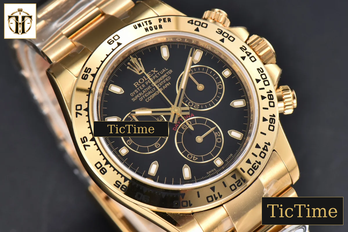 Daytona 116508 40mm Clean Factory YG 904L Black Dial YG Bracelet SA4130 — foto 13
