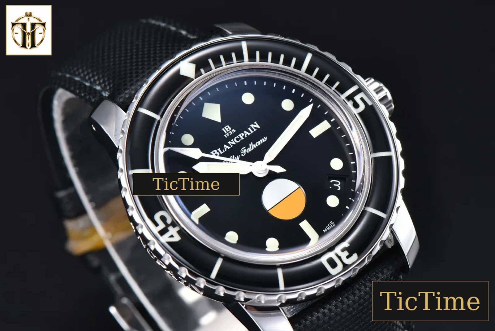 Fifty Fathoms 41mm ZF Black Dial Nylon Strap A23J — foto 12