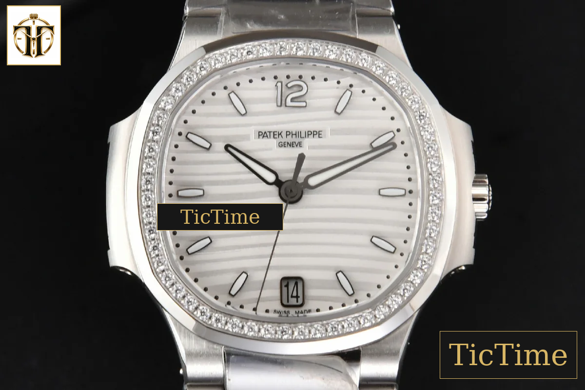 Nautilus Ladies 7118 35mm 3KF Diamond White Dial SS Bracelet 324CS — foto 2