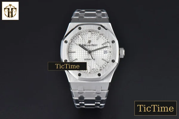 Foto frontal — Royal Oak 15450 37mm ZF White Textured Dial SS Bracelet SA3120