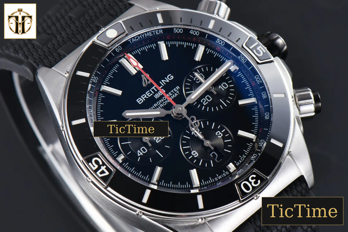 Chronomat B01 44mm BLSF Black Bezel Black Dial Rubber Strap 7750 — foto 12