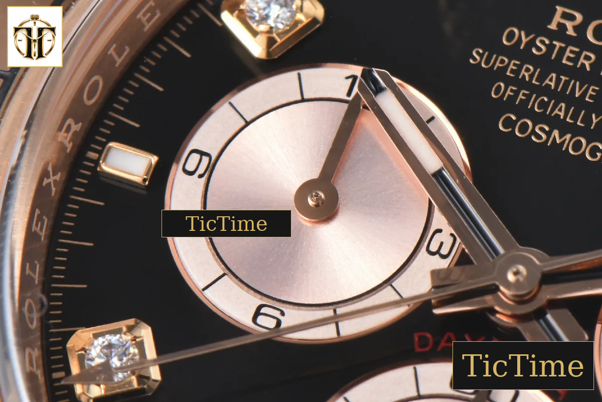 Daytona 126505 40mm Clean Factory RG Black Dial RG Subdial Diamond Marker RG Bracelet SH4131 — foto 6
