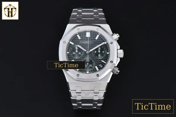 Foto frontal — Royal Oak Chronograph 26240 41mm APSF Green Checkered Green Subdial SS Bracelet V1 SH4401