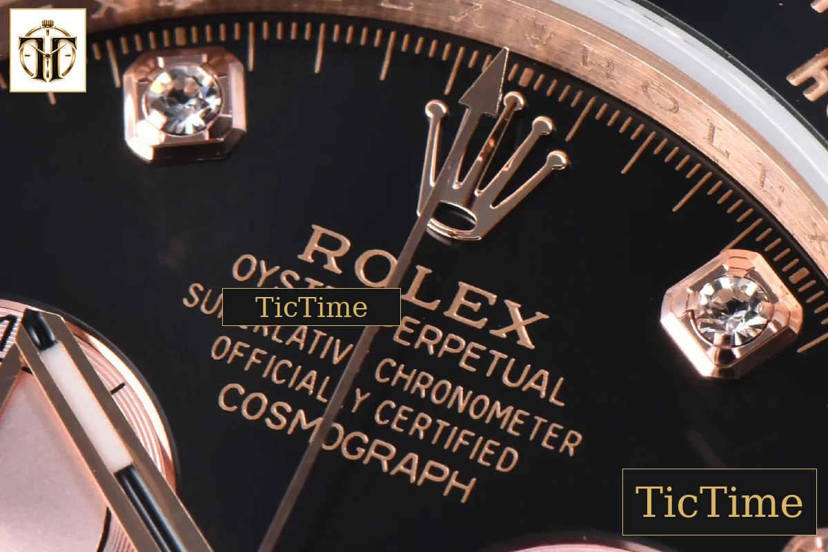 Daytona 126515 40mm BPF RG Black Bezel Black Dial RG Subdial Diamond Marker Black Oysterflex Strap SH4131 — foto 5