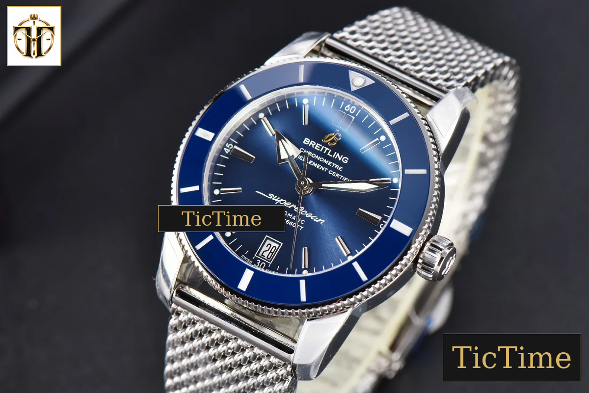 SuperOcean Heritage II 42mm GF Blue Dial Blue Bezel SS bracelet A2824 — foto 5