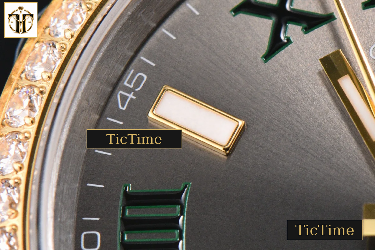DateJust 126233 36mm VSF YG/SS Diamond Bezel Wimbleton Gray Dial Green Marker Jubilee Bracelet VS3235 — foto 7