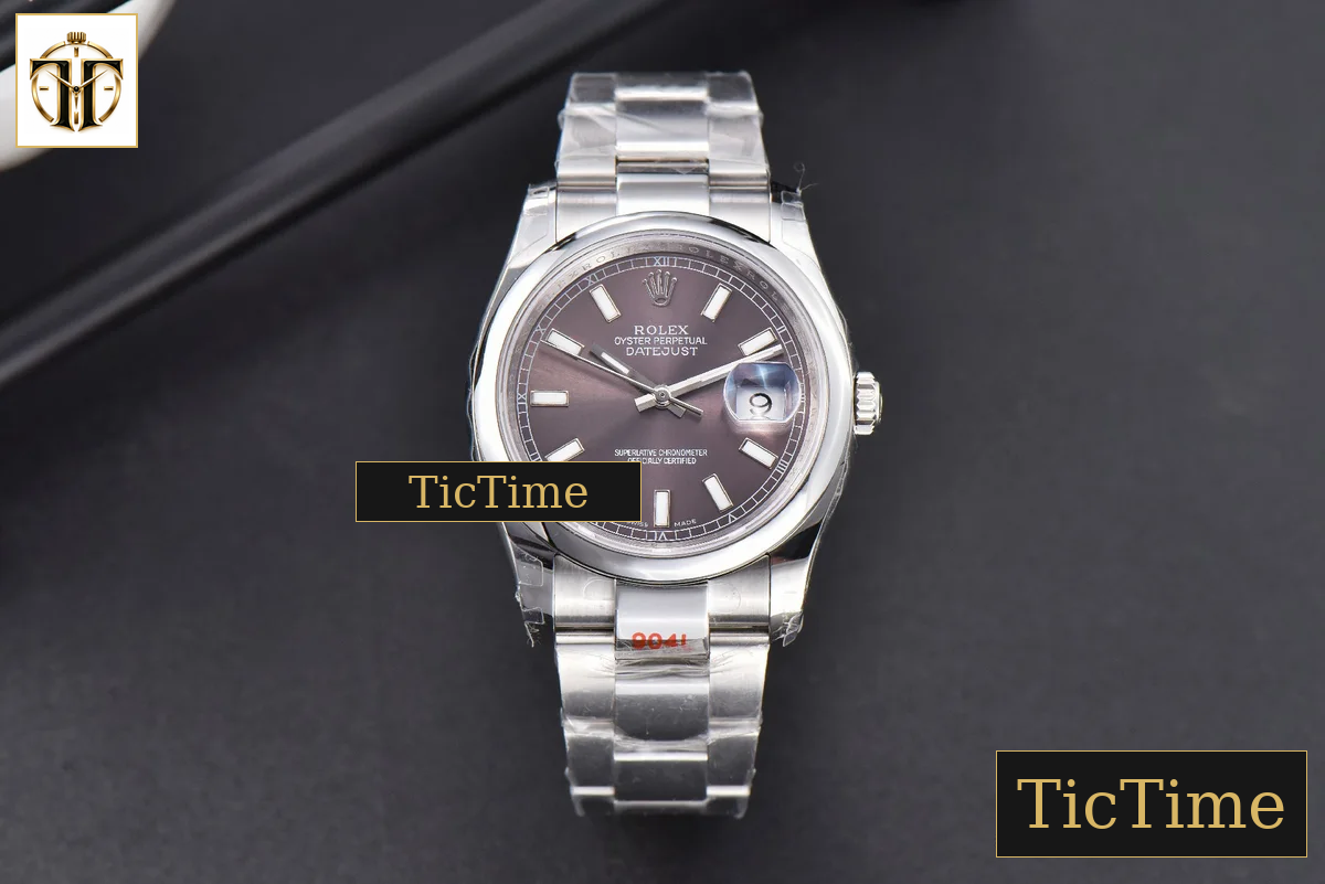DateJust 36mm GMF SS Smooth Bezel Silver Dial Lume Marker Oyster Bracelet VR3235 — foto 2
