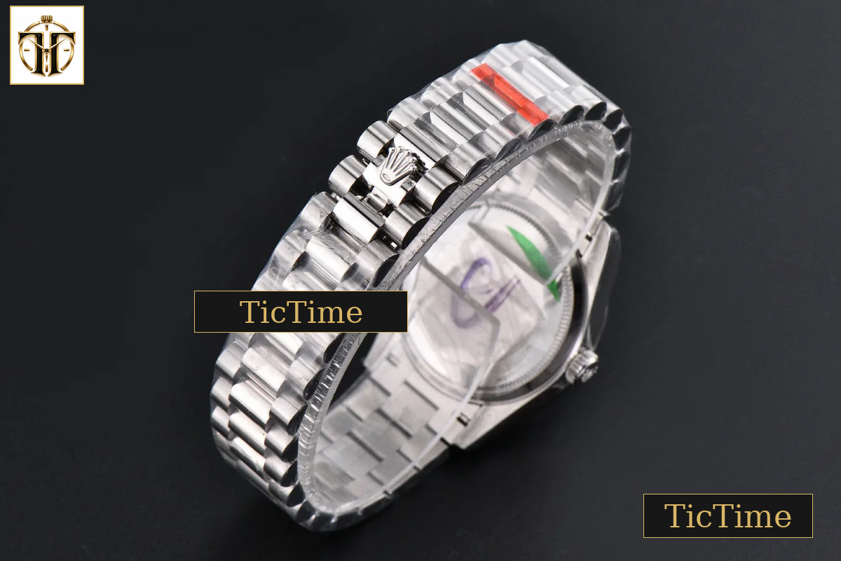 DateJust 904L 31mm GMF Diamond Bezel Red Dial Diamond Marker SS President Bracelet A2824 — foto 39