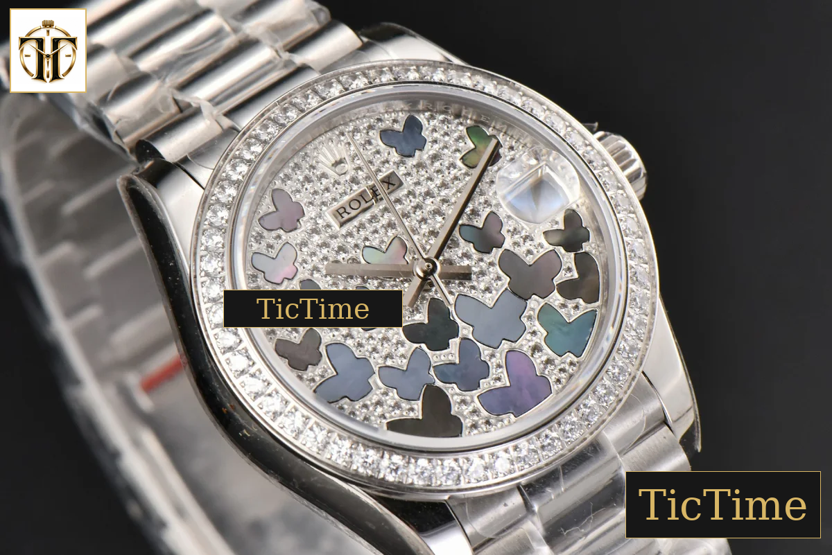 DateJust Ladies 904L 31mm WF Diamond Butterfly Dial President Bracelet A2671 — foto 10