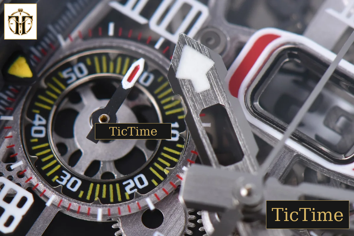 NTPT Chrono RM011 KVF Skeleton Dial Orange Rubber Strap V2 A7750 — foto 8