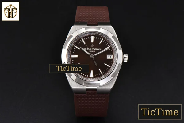 Foto frontal — Overseas 4500V 41mm ZF Brown Dial Brown Rubber Strap A5100
