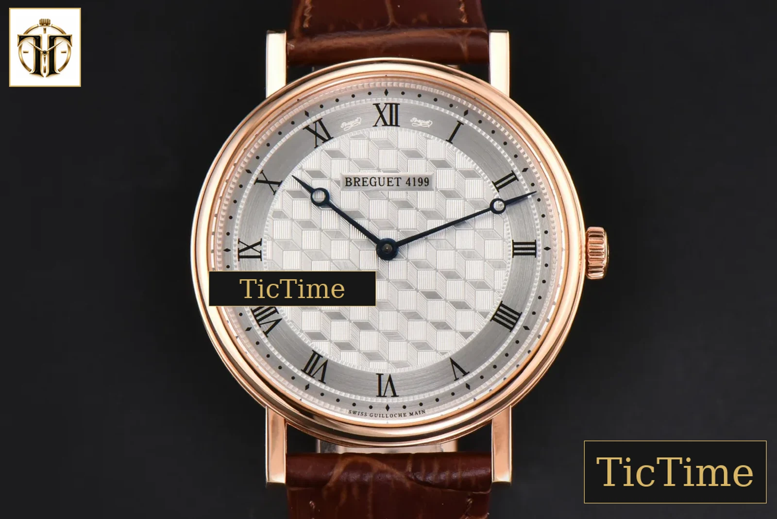 Classique 5157 38mm LTF RG White Textured Dial Roma Marker Brown Leather Strap MY9015 — foto 2