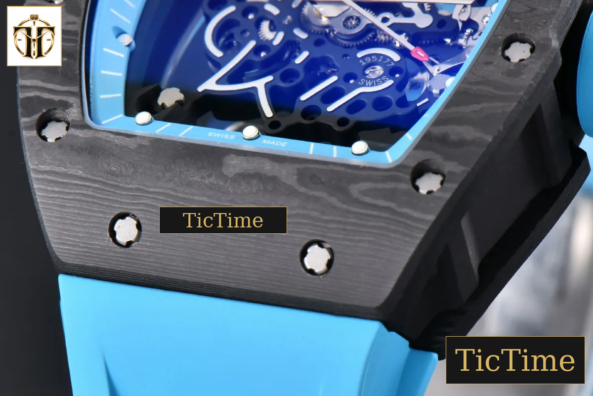 NTPT RM055 43mm ZF Blue Bezel Blue Crown blue Rubber Strap V6 RMUL2 — foto 13