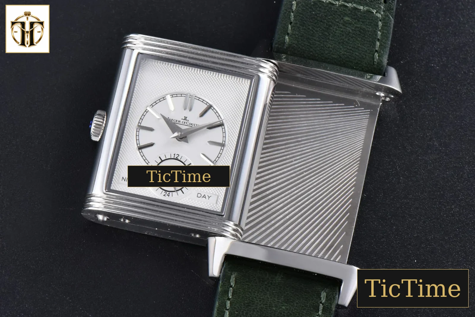 Master Reverso Tribute Small Seconds 30x47mm MGF Green Dial Green Leather Strap A854A — foto 15