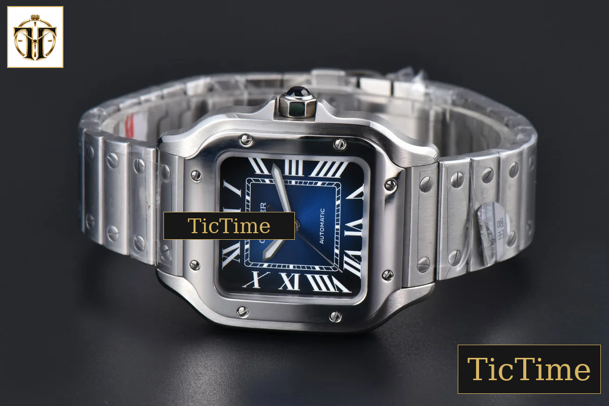 Santos de Cartier Medium 35mm BVF SS Blue Dial SS Bracelet Miyota 9039 — foto 13