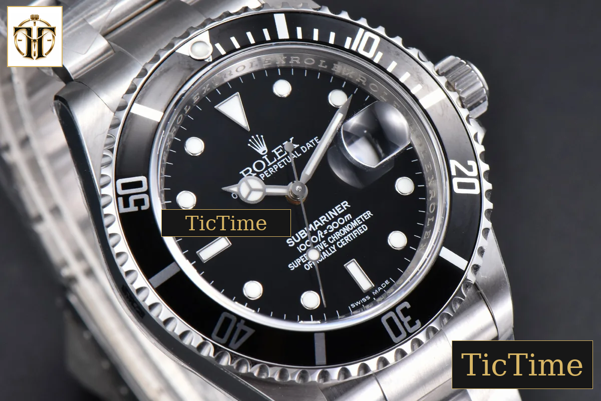 Submariner LN 16610 40mm RAF Black Bezel 904L SS Bracelet Rehaut SH3135 — foto 15