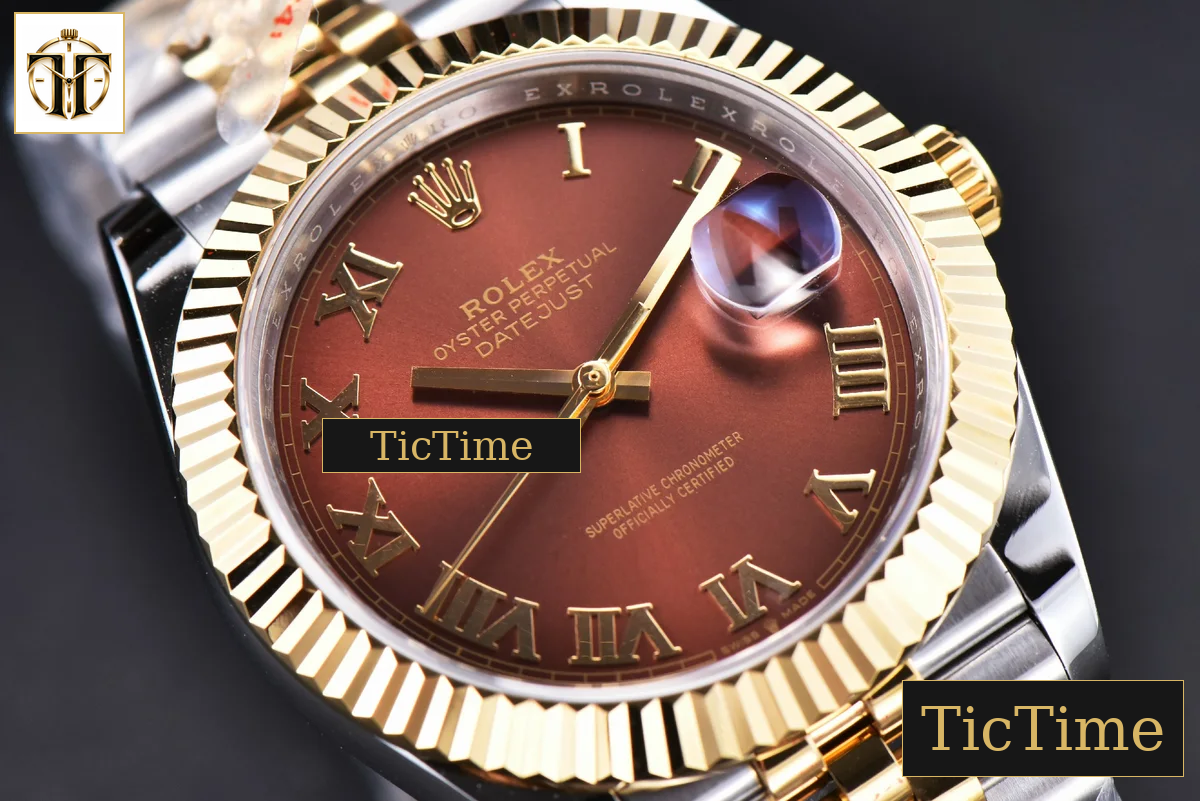 Datejust 41mm GMF YG/SS Brown Dial Roma Marker Fluted Bezel Jubille Bracelet VR3235 — foto 12