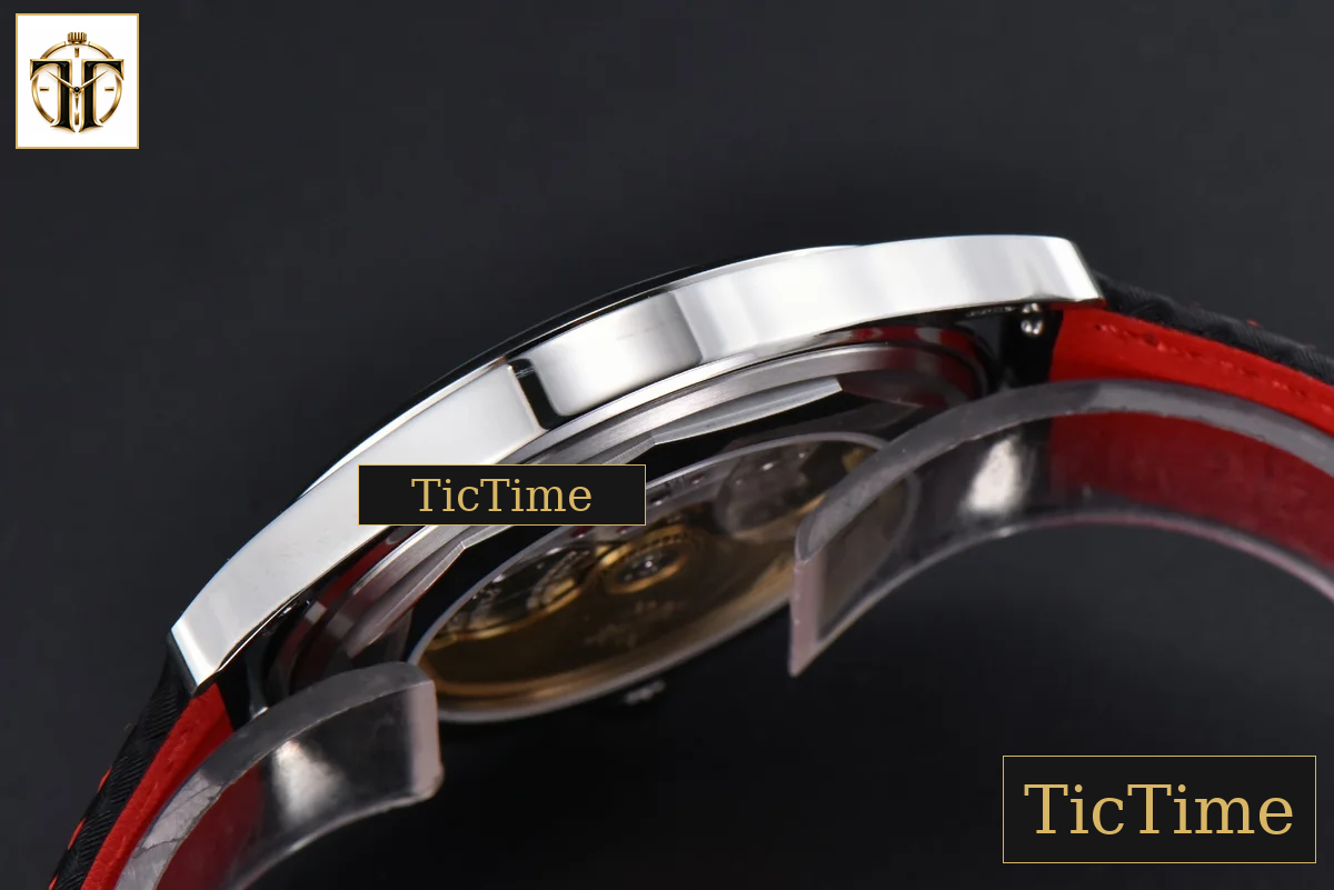 Calatrava 6007G 40mm ZF Black Dial Red Hand Nylon Strap 9015 — foto 14