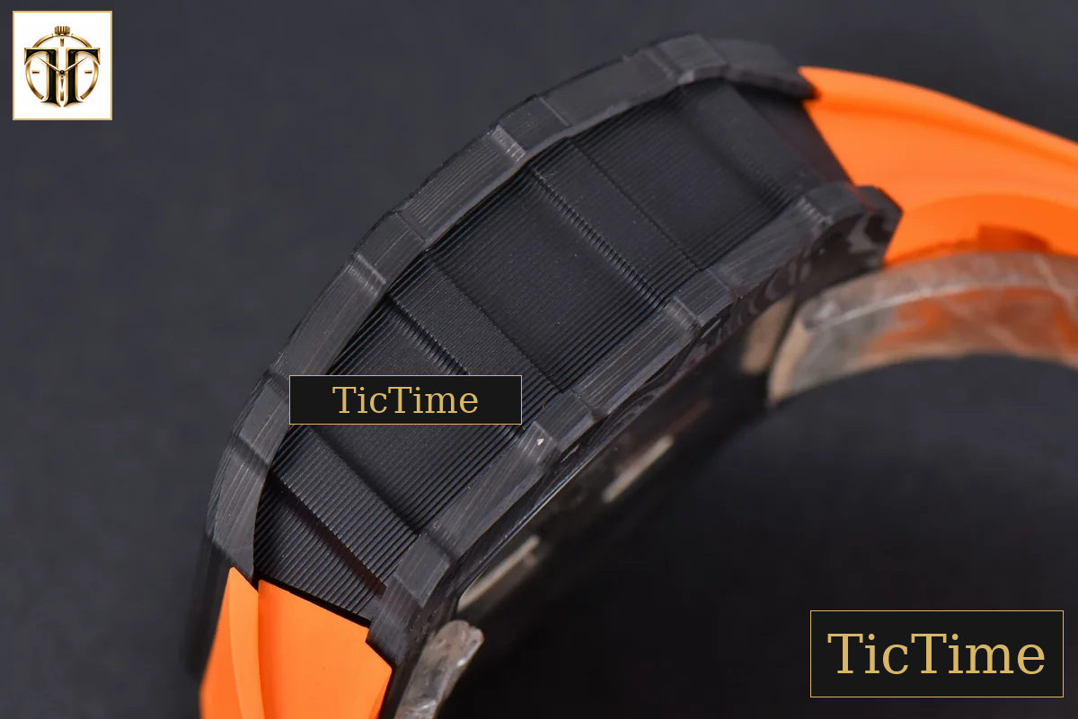 NTPT Chrono RM011 KVF Skeleton Dial Orange Rubber Strap V2 A7750 — foto 15